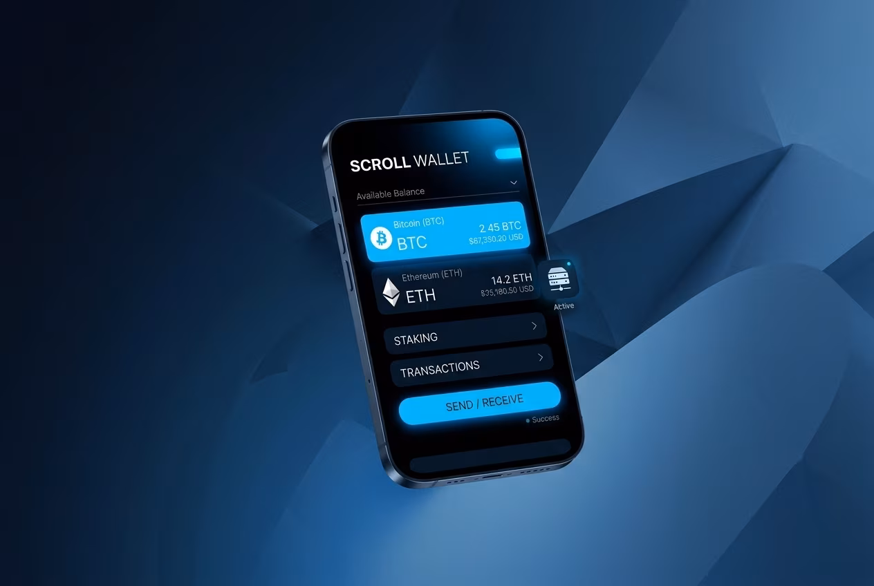 Интерфейс Scroll Wallet демонстрирует функции Reddit crypto wallet