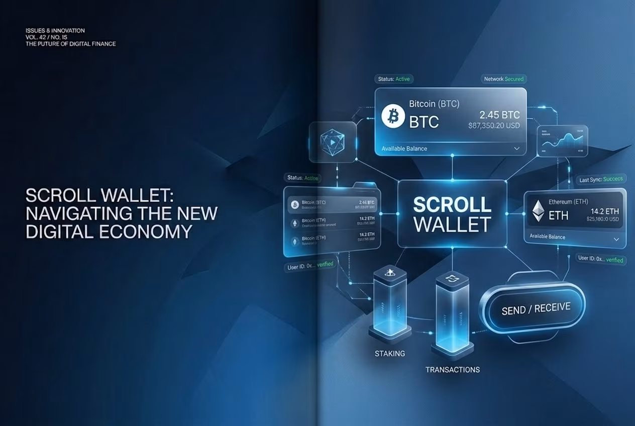 Пользователь управляет переводом криптовалюты в Scroll Wallet