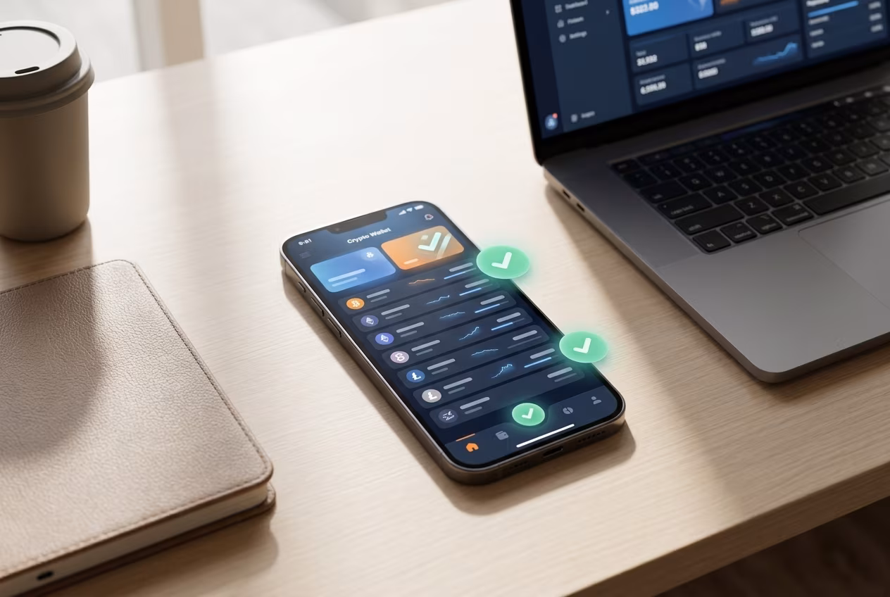 Calm user restoring Jaxx Liberty wallet via recovery phrase on smartphone