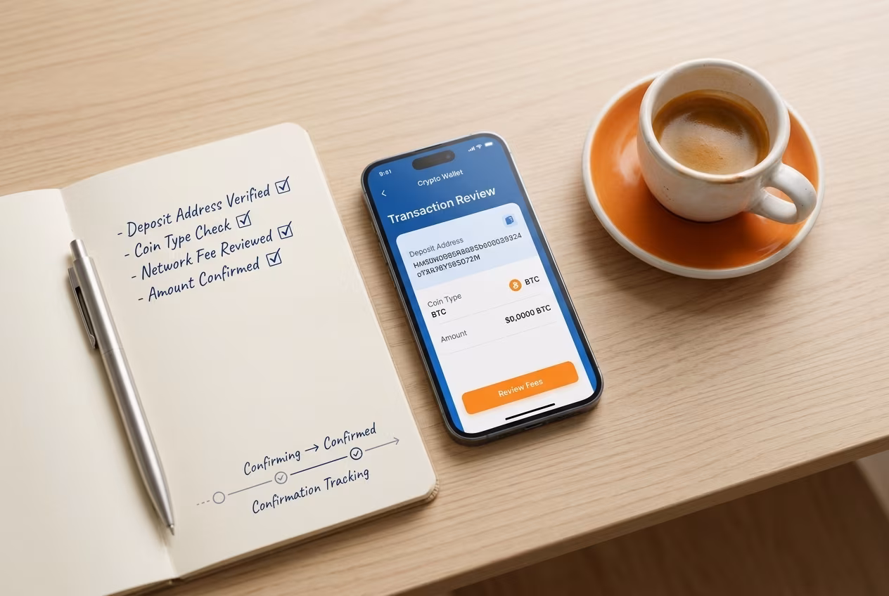 Smartphone showing crypto wallet sell and withdrawal flow dashboard