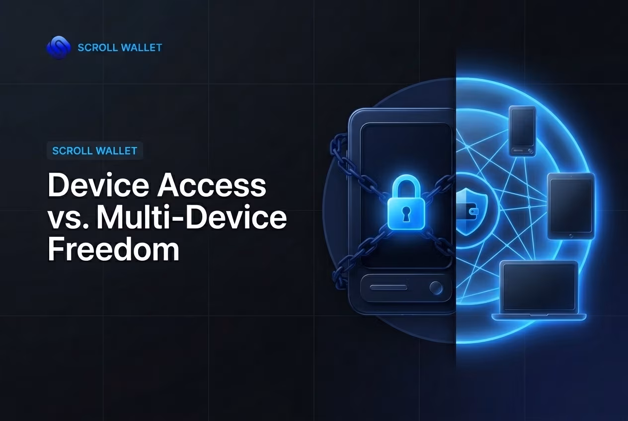 Device-locked wallet versus flexible multi-device crypto wallet access