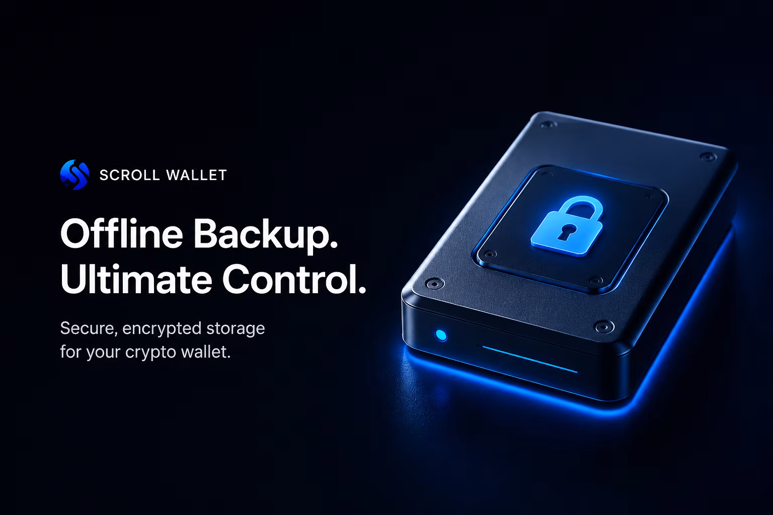 Secure offline crypto wallet backup with no cloud exposure