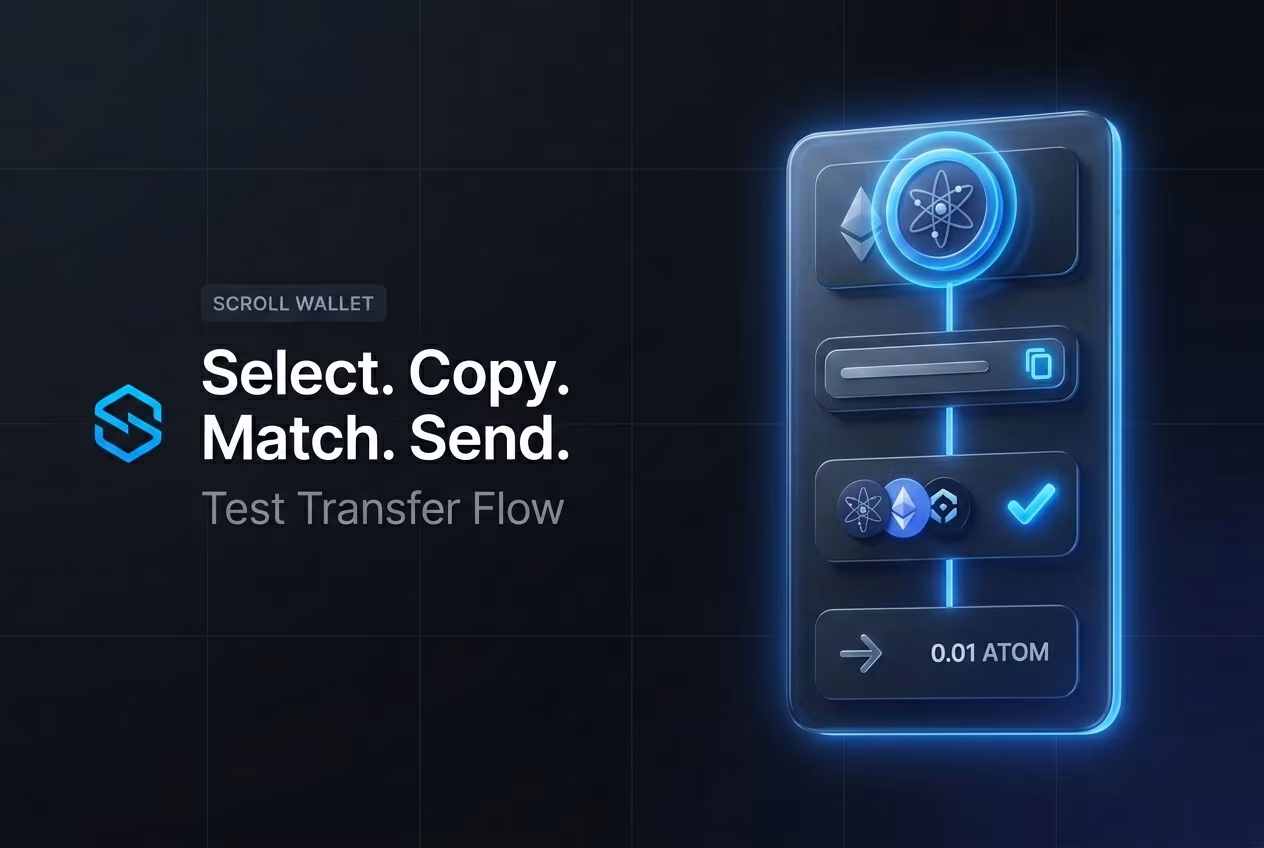 Step-by-step flow for sending crypto test transfer on Coinbase