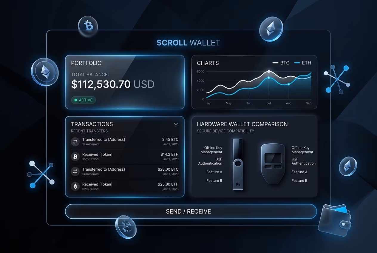 Интерфейс Scroll Wallet демонстрирует лучший coin wallet Reddit