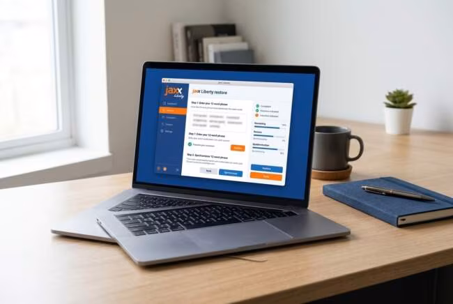 jaxx liberty restore для синхронизации кошелька на новом устройстве