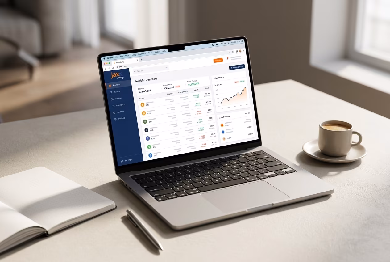Chrome wallet dashboard showing portfolio cards and crypto management tools
