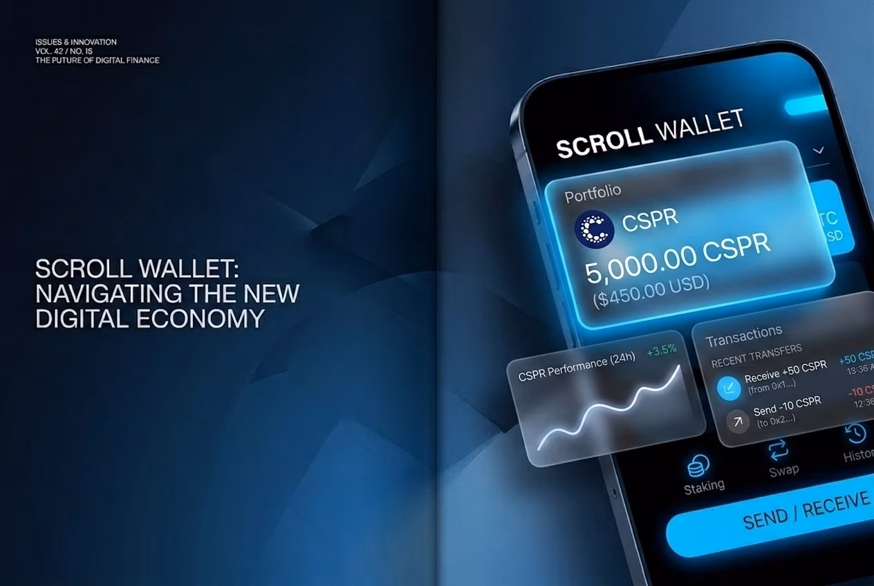 Интерфейс показывает баланс CSPR в Casper network wallet