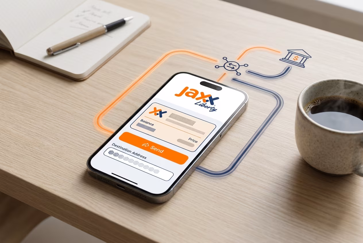 Smartphone wallet send screen showing withdrawal path to bank account