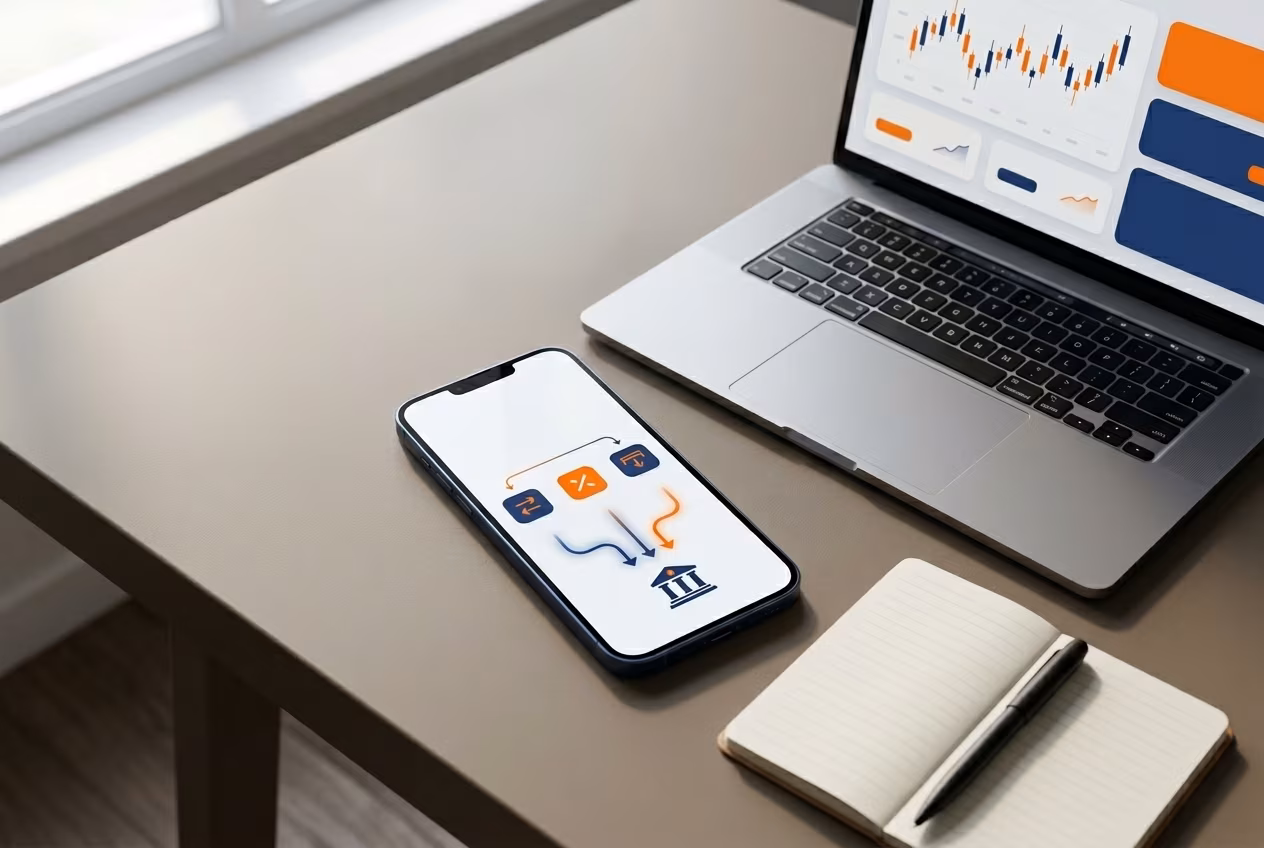 Smartphone showing crypto wallet sell and withdrawal flow dashboard