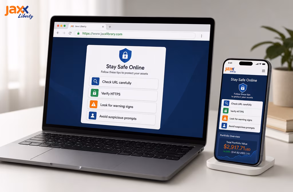 Visual checklist for safe wallet URL and HTTPS verification