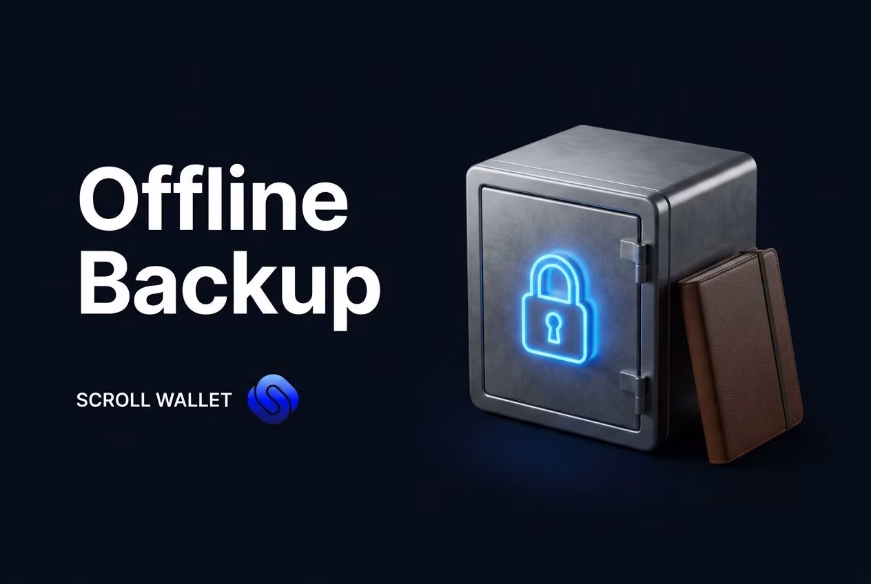 Secure offline backup setup with metal storage and no connected devices