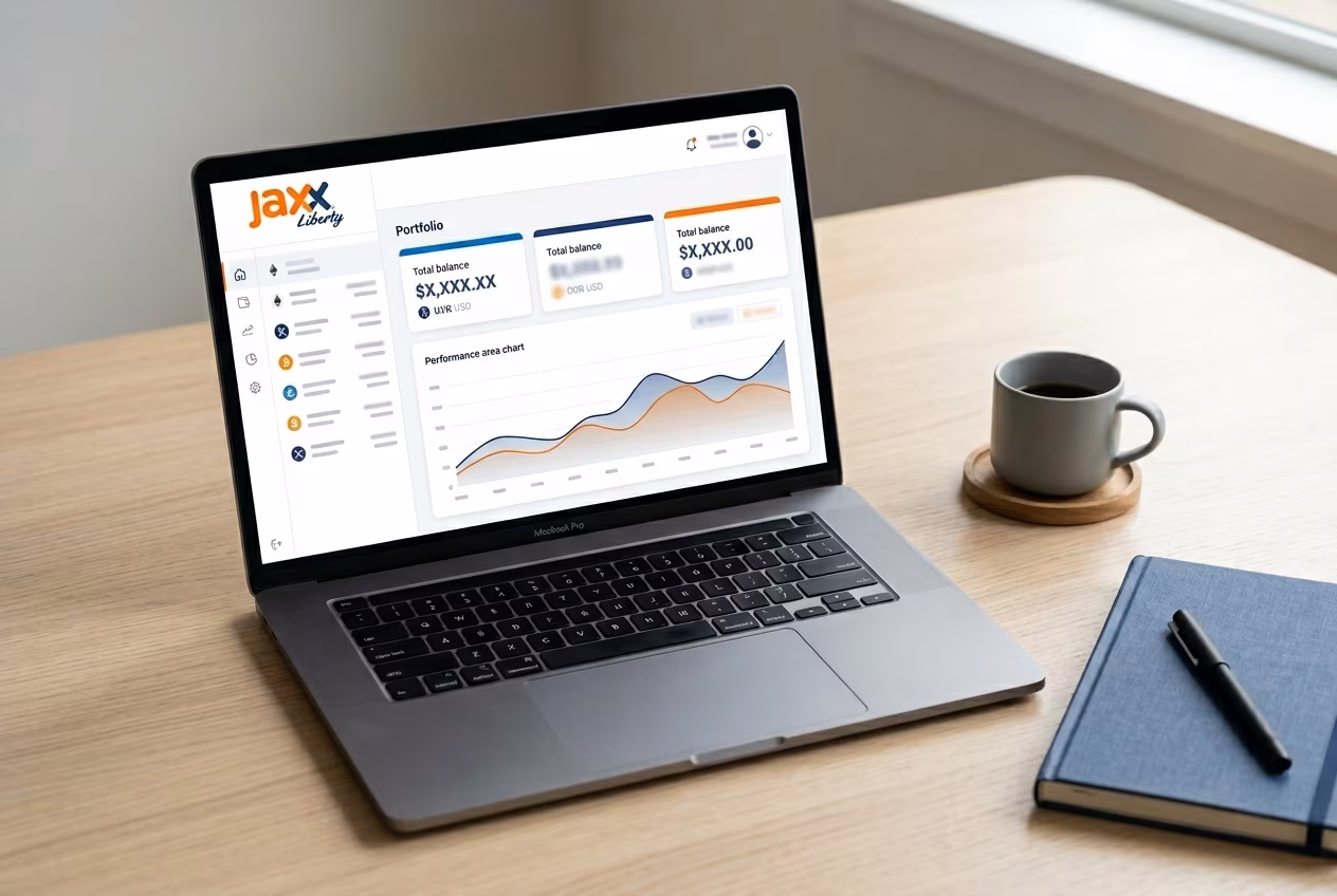 Jaxx Liberty wallet open on Mac clean desktop interface