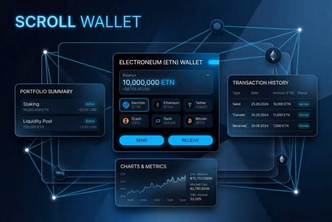 wallet for electroneum интерфейс с балансом и монетами