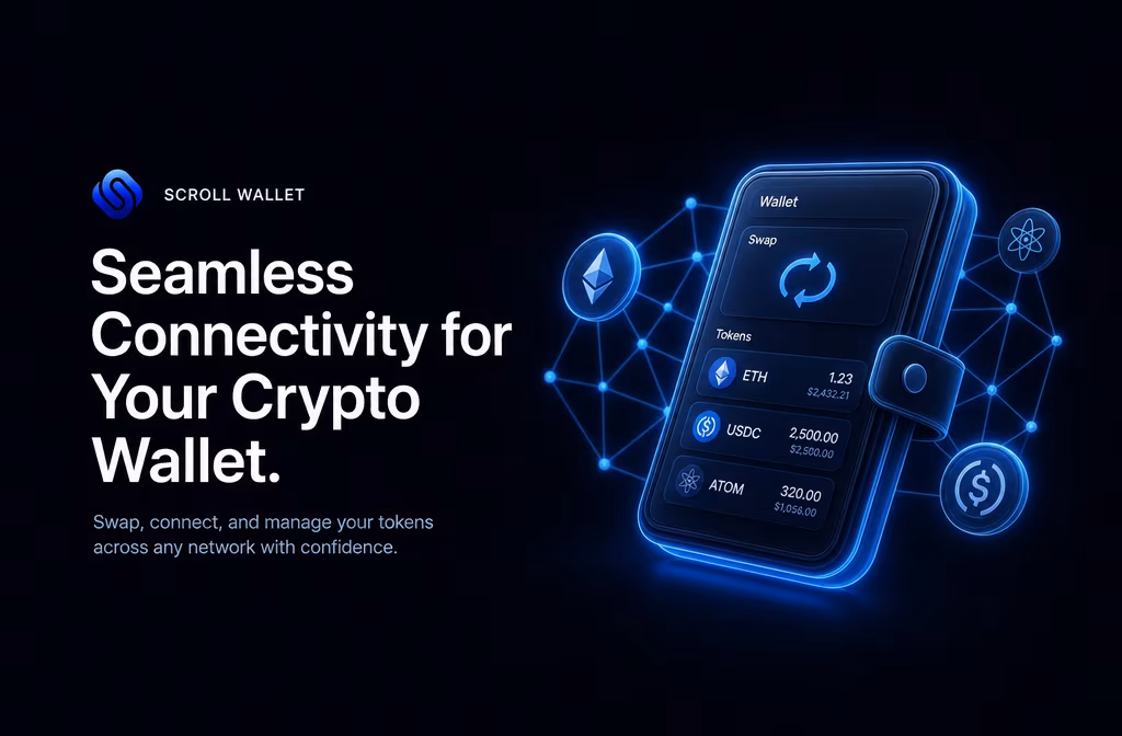 Connected wallet interface for swaps DeFi and token management