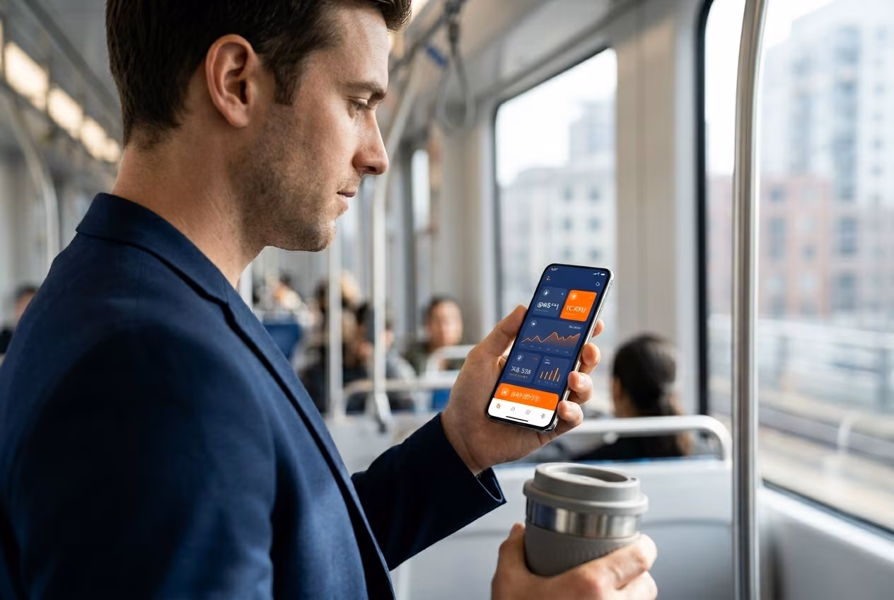 Smartphone showing crypto wallet interface with send and receive buttons