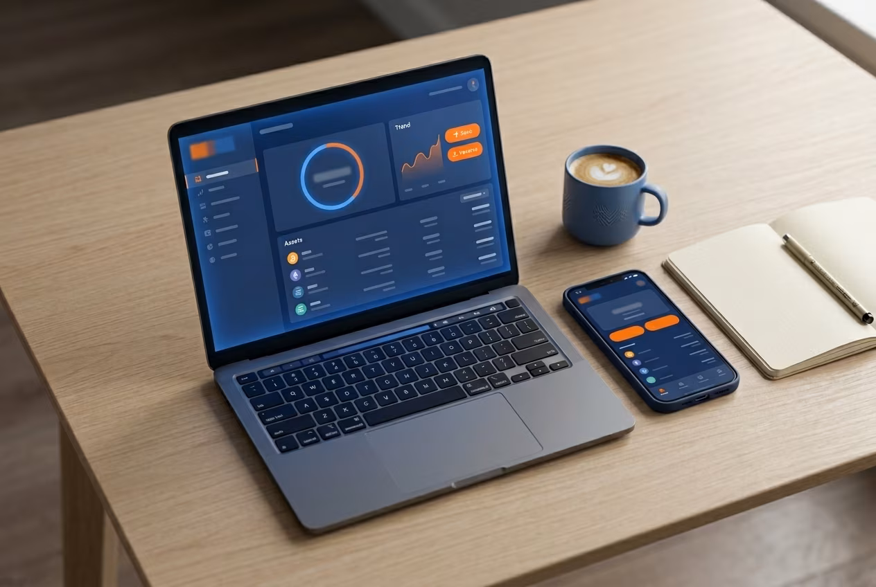 Jaxx Liberty wallet dashboard shown on mobile and desktop