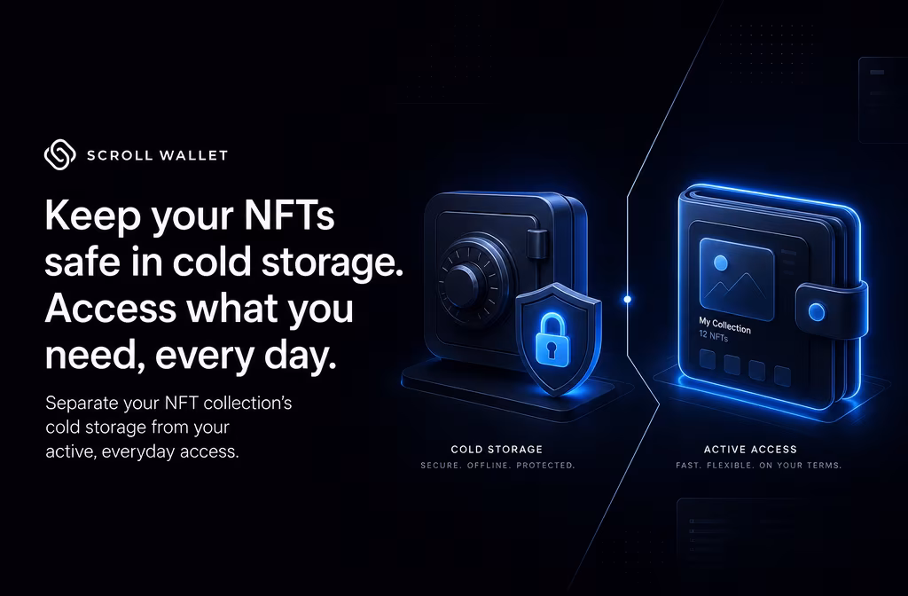 Collector dividing cold storage from daily NFT access securely