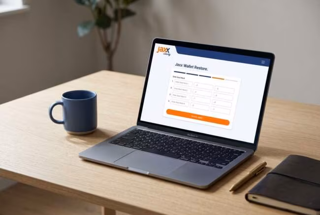 jaxx wallet restore на ноутбуке в чистом рабочем пространстве