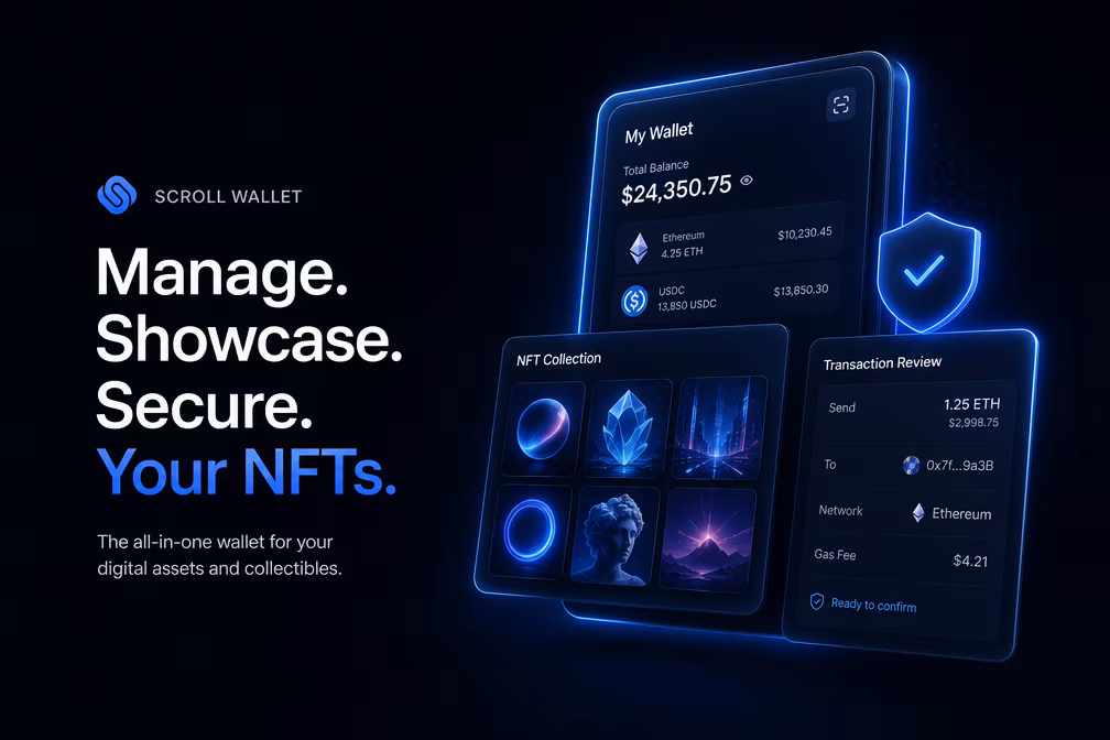 Clean wallet dashboard showing NFT gallery and token balances