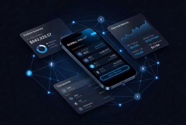 xdc wallet app с балансом, монетами и интерфейсом