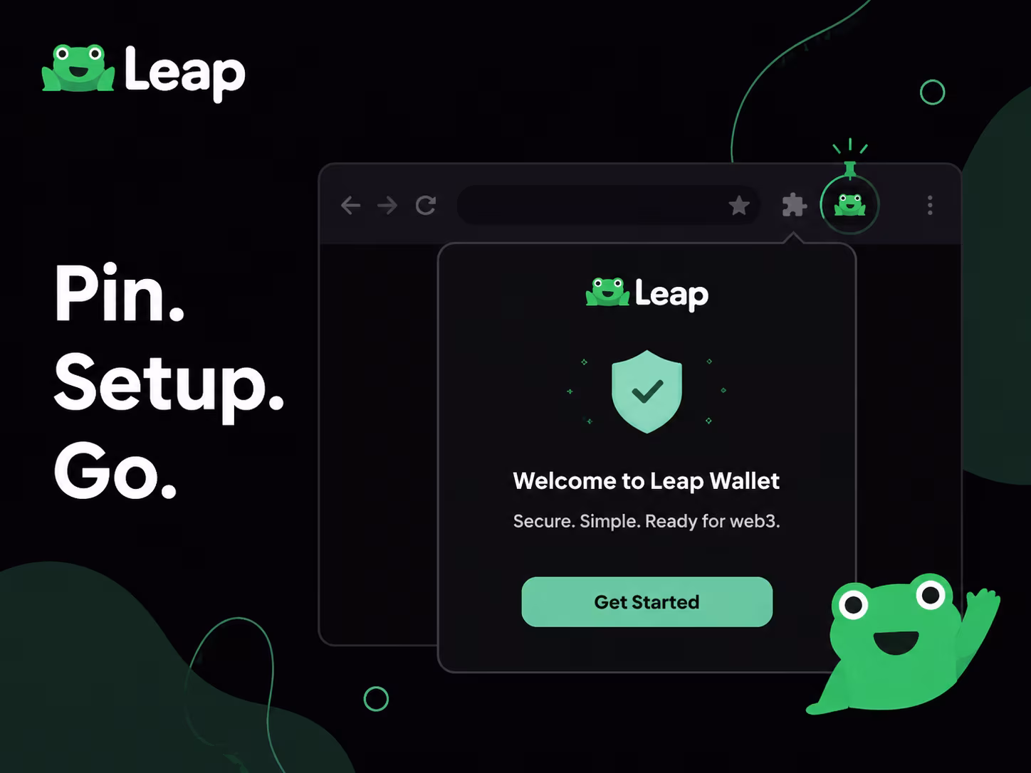 Leap Wallet Chrome extension pinned and ready for secure onboarding