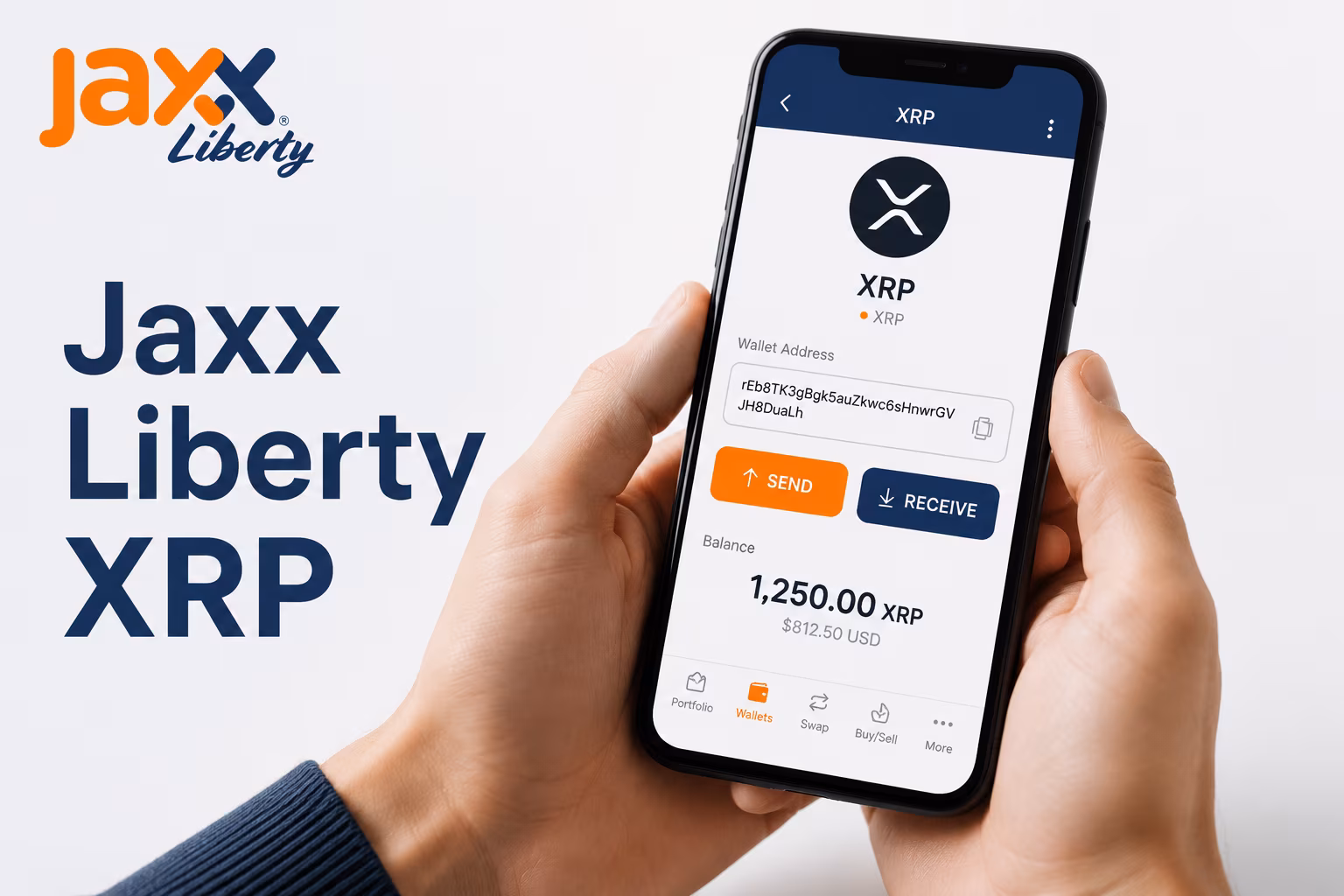 XRP wallet screen showing address send receive and balance sections