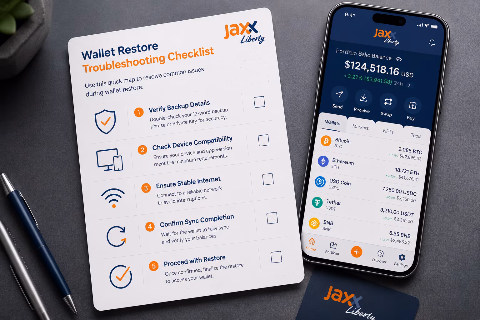 Jaxx Liberty wallet stuck on loading screen troubleshooting steps