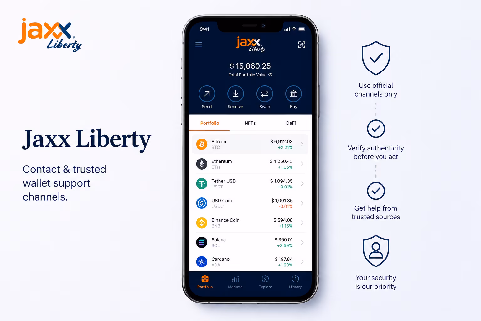 Trusted contact verification flow for Jaxx Liberty wallet support