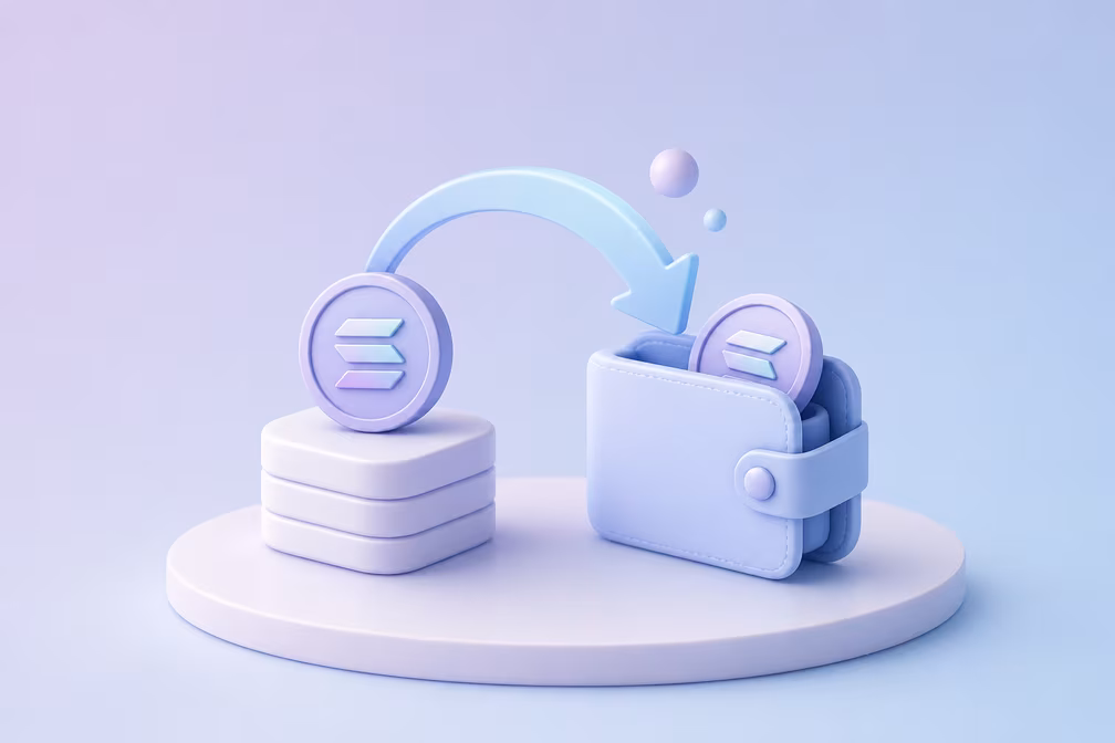 Phantom staking management showing delegated SOL path to wallet balance