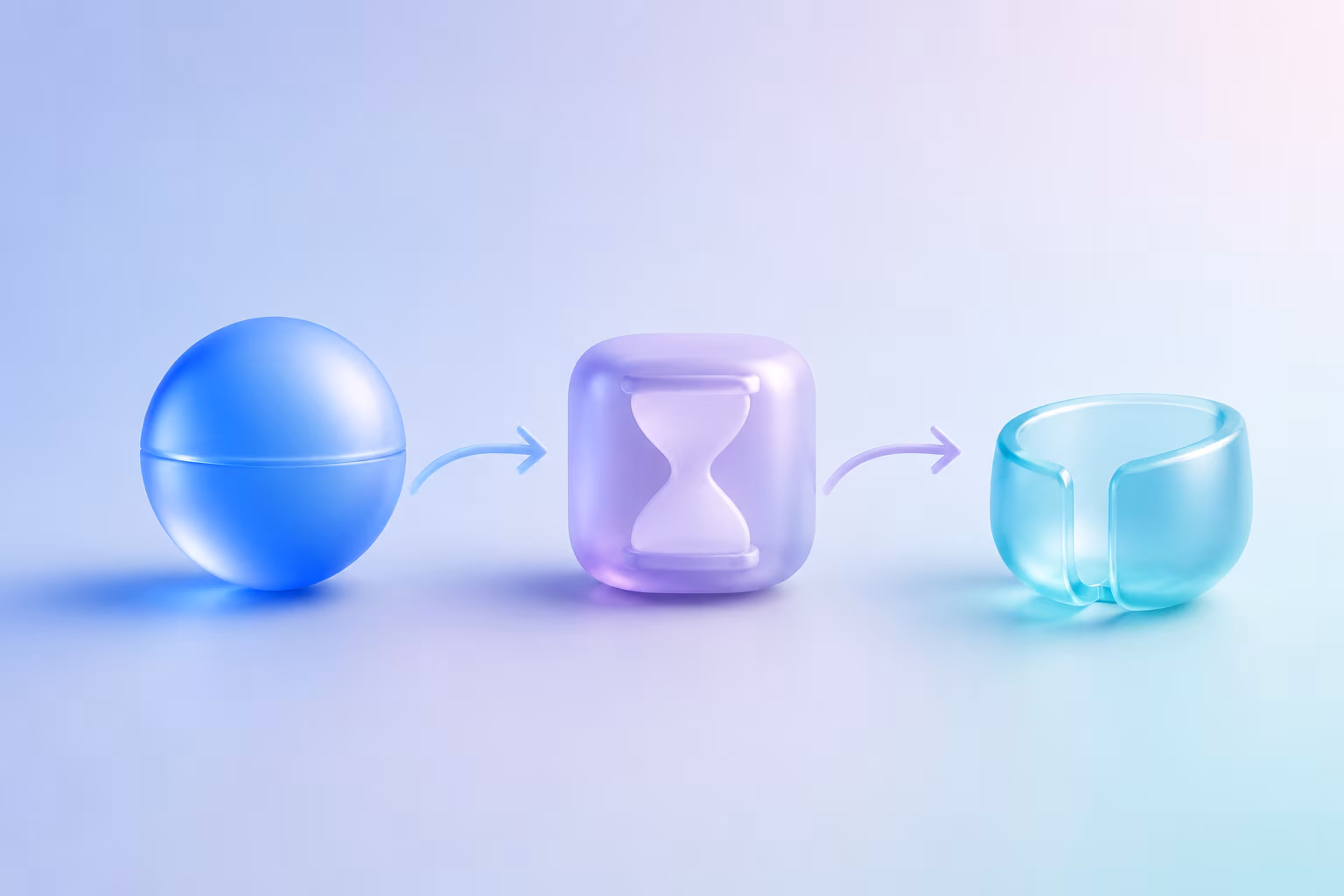 Visual flow from staked balance through pending to released crypto funds